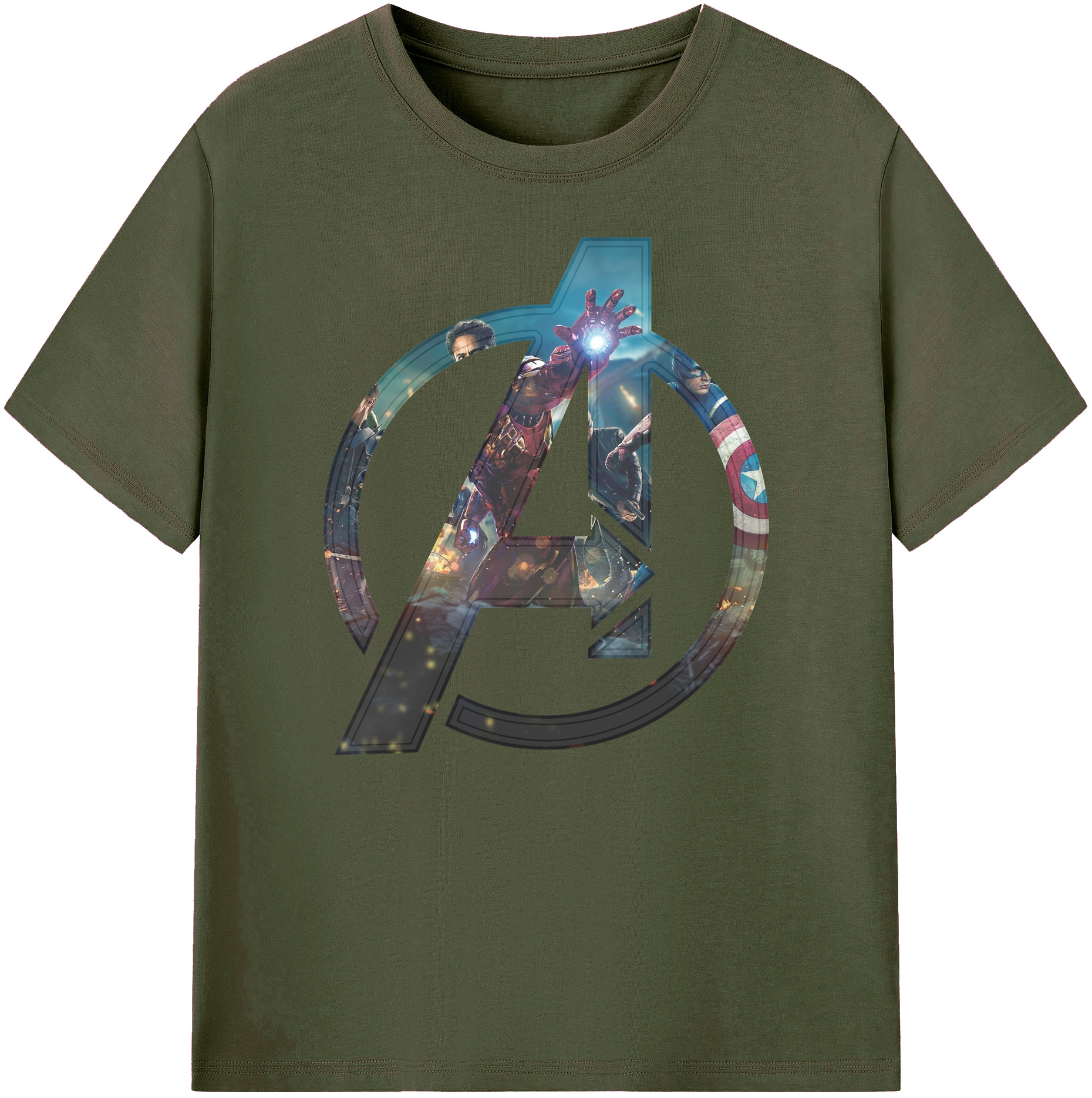 （画像用） アベンジャーズ The Avengers 綿100％ メンズ半袖Tシャツ｜肌触りやわらか＆通気性
